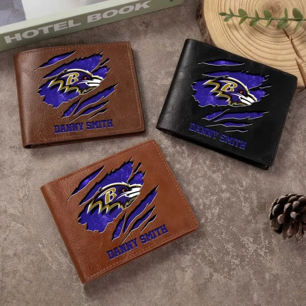 Baltimore Ravens Men Leather Horizontal Wallet For Fans, Gifts For Football Lovers SPTLHTW035 - Image 2