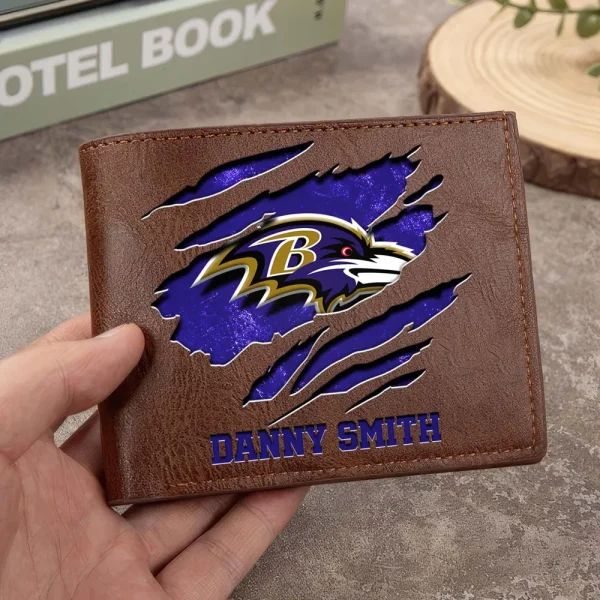 Baltimore Ravens Men Leather Horizontal Wallet For Fans, Gifts For Football Lovers SPTLHTW035 - Image 6