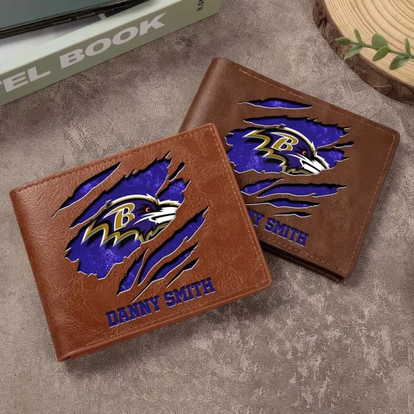 Baltimore Ravens Men Leather Horizontal Wallet For Fans, Gifts For Football Lovers SPTLHTW035 - Image 7