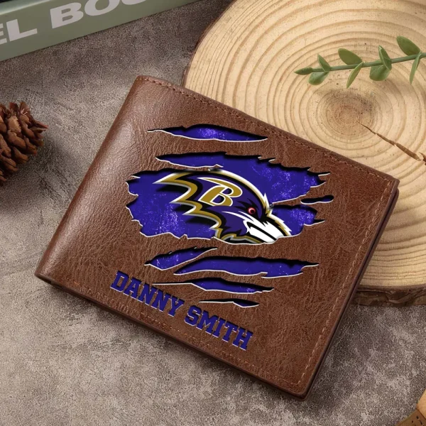 Baltimore Ravens Men Leather Horizontal Wallet For Fans, Gifts For Football Lovers SPTLHTW035 - Image 8