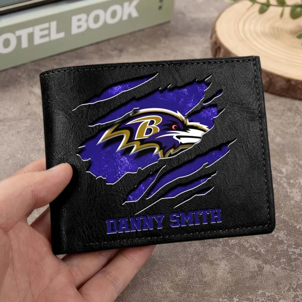 Baltimore Ravens Men Leather Horizontal Wallet For Fans, Gifts For Football Lovers SPTLHTW035 - Image 9