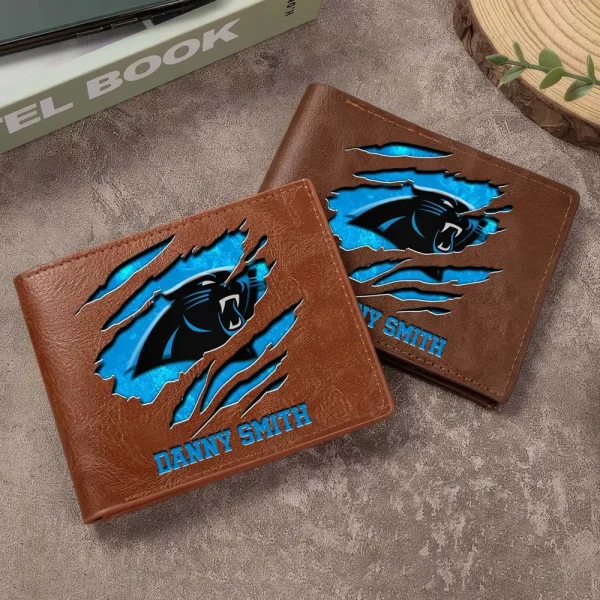 Carolina Panthers Men Leather Horizontal Wallet For Fans, Gifts For Football Lovers SPTLHTW037 - Image 3