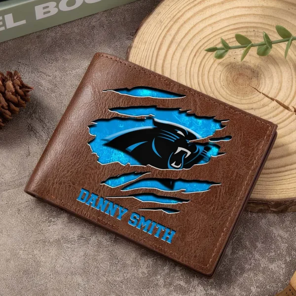 Carolina Panthers Men Leather Horizontal Wallet For Fans, Gifts For Football Lovers SPTLHTW037 - Image 4