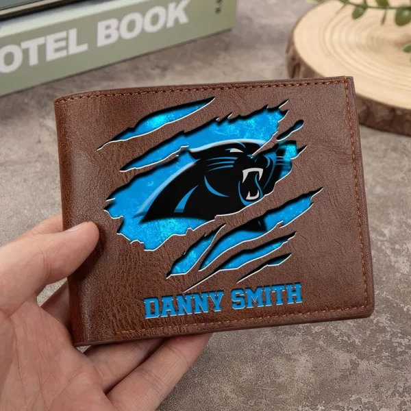 Carolina Panthers Men Leather Horizontal Wallet For Fans, Gifts For Football Lovers SPTLHTW037 - Image 8