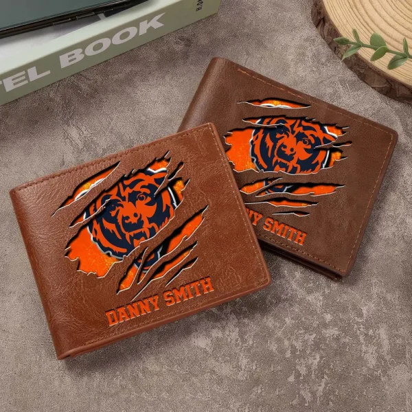 Chicago Bears Men Leather Horizontal Wallet For Fans, Gifts For Football Lovers SPTLHTW038 - Image 4