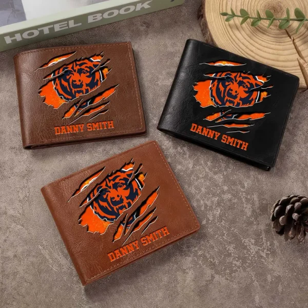 Chicago Bears Men Leather Horizontal Wallet For Fans, Gifts For Football Lovers SPTLHTW038 - Image 3