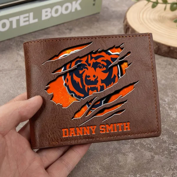 Chicago Bears Men Leather Horizontal Wallet For Fans, Gifts For Football Lovers SPTLHTW038 - Image 2