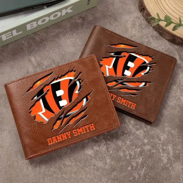 Cincinnati Bengals Men Leather Horizontal Wallet For Fans, Gifts For Football Lovers SPTLHTW039 - Image 3