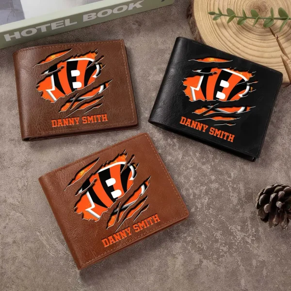 Cincinnati Bengals Men Leather Horizontal Wallet For Fans, Gifts For Football Lovers SPTLHTW039 - Image 2