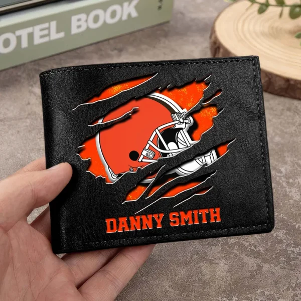 Cleveland Browns Men Leather Horizontal Wallet For Fans, Gifts For Football Lovers SPTLHTW040 - Image 9