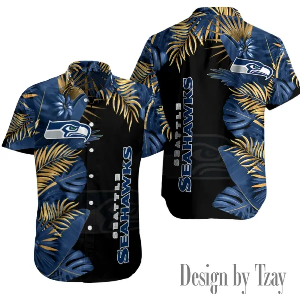 Seattle Seahawks Button Shirt Summer Holiday Gift For Sports Enthusiast AZCBS168