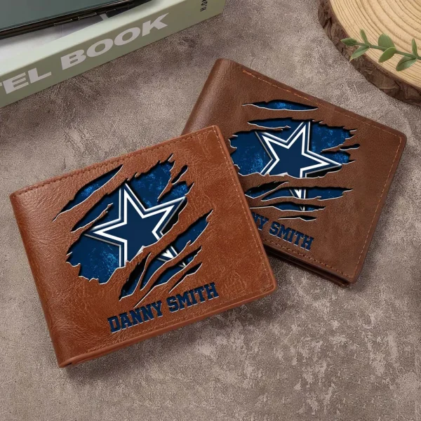 Dallas Cowboys Men Leather Horizontal Wallet For Fans, Gifts For Football Lovers SPTLHTW041 - Image 3