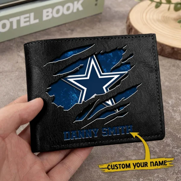 Dallas Cowboys Men Leather Horizontal Wallet For Fans, Gifts For Football Lovers SPTLHTW041