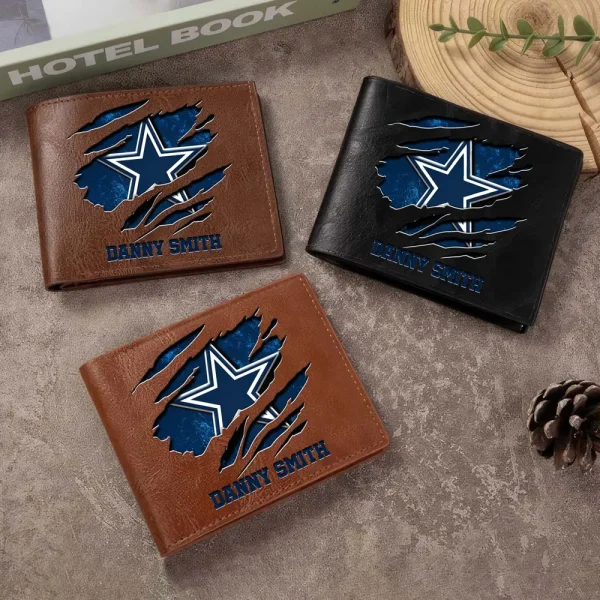 Dallas Cowboys Men Leather Horizontal Wallet For Fans, Gifts For Football Lovers SPTLHTW041 - Image 2