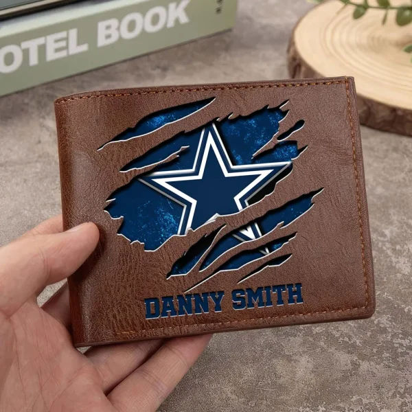Dallas Cowboys Men Leather Horizontal Wallet For Fans, Gifts For Football Lovers SPTLHTW041 - Image 7