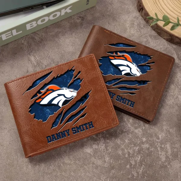 Denver Broncos Men Leather Horizontal Wallet For Fans, Gifts For Football Lovers SPTLHTW042 - Image 4