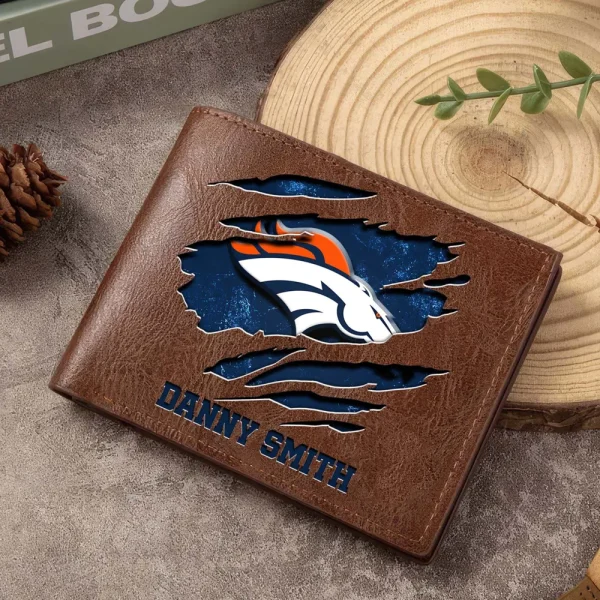 Denver Broncos Men Leather Horizontal Wallet For Fans, Gifts For Football Lovers SPTLHTW042 - Image 5