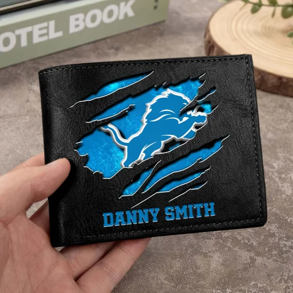 Detroit Lions Men Leather Horizontal Wallet For Fans, Gifts For Football Lovers SPTLHTW043 - Image 8