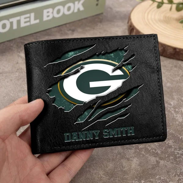 Green Bay Packers Men Leather Horizontal Wallet For Fans, Gifts For Football Lovers SPTLHTW044 - Image 9