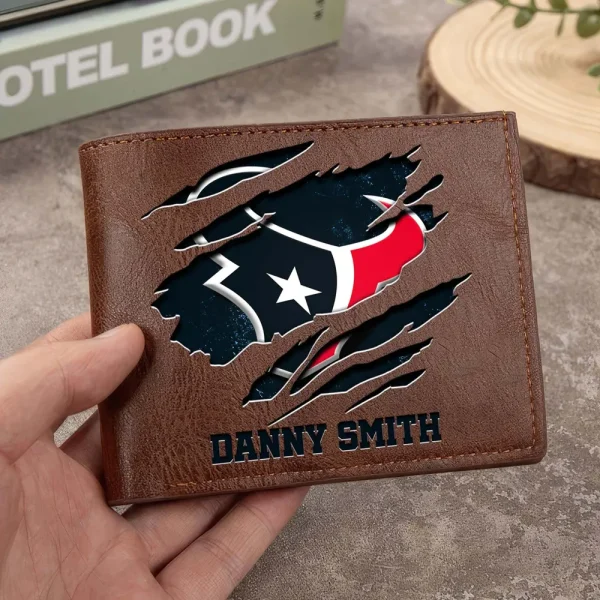 Houston Texans Men Leather Horizontal Wallet For Fans, Gifts For Football Lovers SPTLHTW045 - Image 8