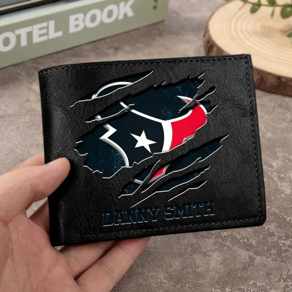 Houston Texans Men Leather Horizontal Wallet For Fans, Gifts For Football Lovers SPTLHTW045 - Image 9