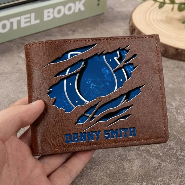 Indianapolis Colts Men Leather Horizontal Wallet For Fans, Gifts For Football Lovers SPTLHTW046 - Image 8