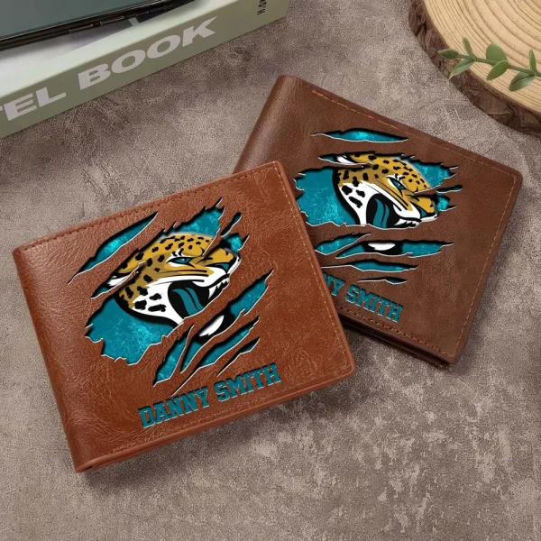 Jacksonville Jaguars Men Leather Horizontal Wallet For Fans, Gifts For Football Lovers SPTLHTW047 - Image 3