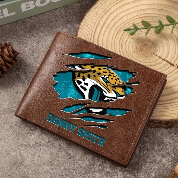 Jacksonville Jaguars Men Leather Horizontal Wallet For Fans, Gifts For Football Lovers SPTLHTW047 - Image 4