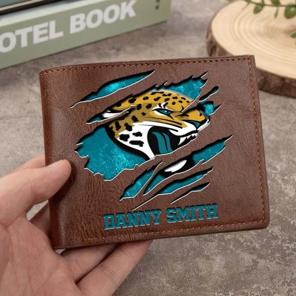 Jacksonville Jaguars Men Leather Horizontal Wallet For Fans, Gifts For Football Lovers SPTLHTW047 - Image 7