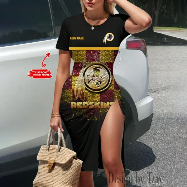 Washington Redskins Women's Slit Bodycon Dress New 2025 S9SBD100