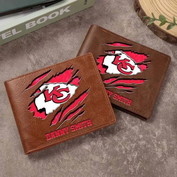 Kansas City Chiefs Men Leather Horizontal Wallet For Fans, Gifts For Football Lovers SPTLHTW048 - Image 3