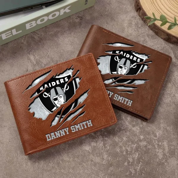 Las Vegas Raiders Men Leather Horizontal Wallet For Fans, Gifts For Football Lovers SPTLHTW049 - Image 5