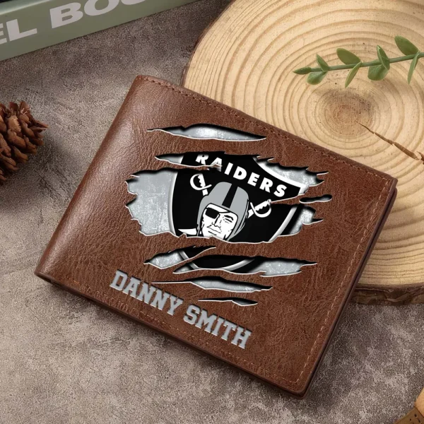 Las Vegas Raiders Men Leather Horizontal Wallet For Fans, Gifts For Football Lovers SPTLHTW049 - Image 6