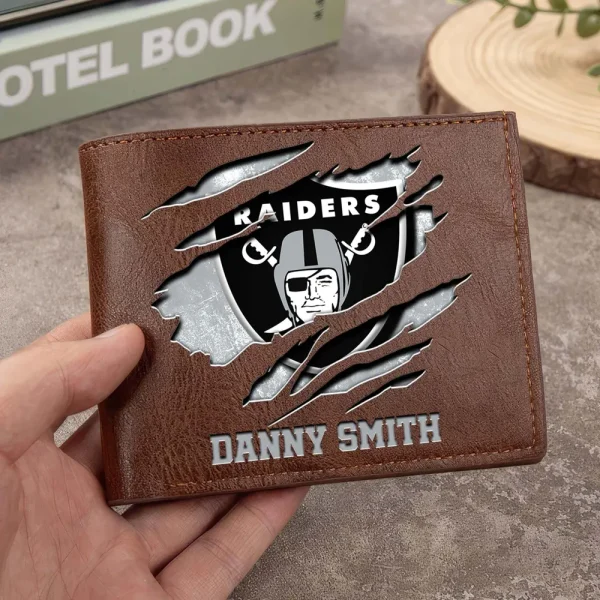 Las Vegas Raiders Men Leather Horizontal Wallet For Fans, Gifts For Football Lovers SPTLHTW049 - Image 8