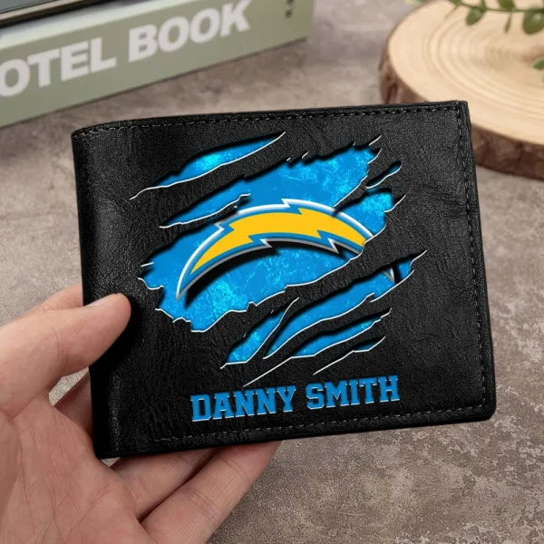 Los Angeles Chargers Men Leather Horizontal Wallet For Fans, Gifts For Football Lovers SPTLHTW050 - Image 7