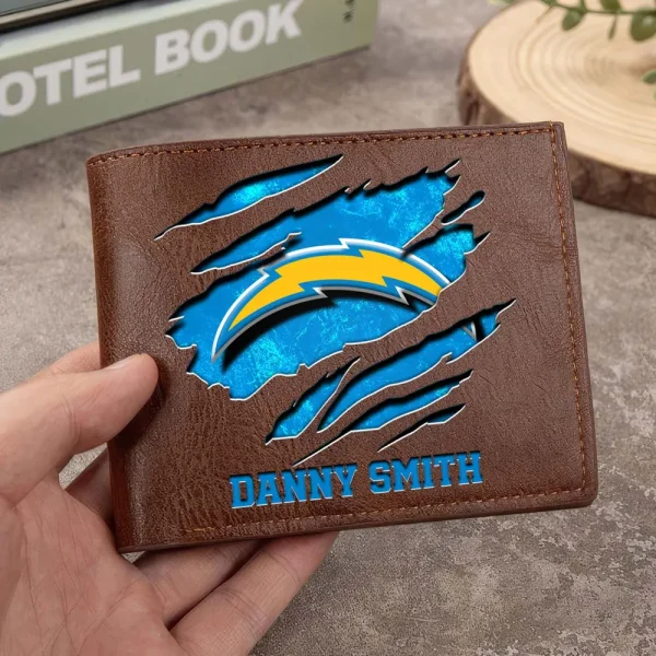 Los Angeles Chargers Men Leather Horizontal Wallet For Fans, Gifts For Football Lovers SPTLHTW050 - Image 8