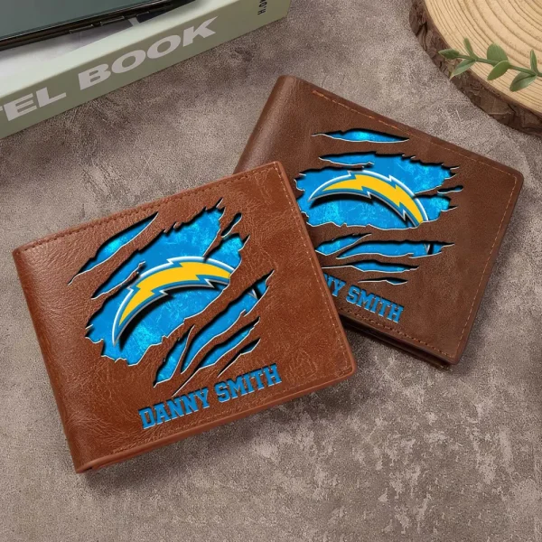Los Angeles Chargers Men Leather Horizontal Wallet For Fans, Gifts For Football Lovers SPTLHTW050 - Image 9