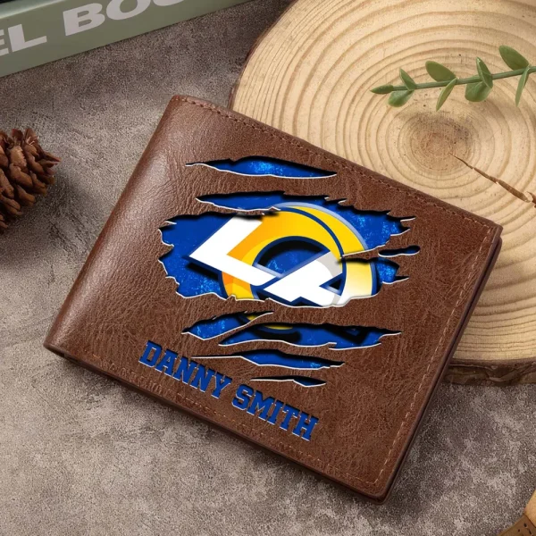 Los Angeles Rams Men Leather Horizontal Wallet For Fans, Gifts For Football Lovers SPTLHTW051 - Image 3