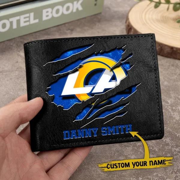 Los Angeles Rams Men Leather Horizontal Wallet For Fans, Gifts For Football Lovers SPTLHTW051