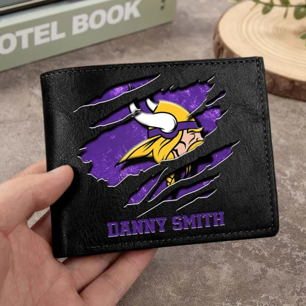 Minnesota Vikings Men Leather Horizontal Wallet For Fans, Gifts For Football Lovers SPTLHTW053 - Image 9