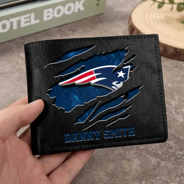 New England Patriots Men Leather Horizontal Wallet For Fans, Gifts For Football Lovers SPTLHTW054 - Image 7
