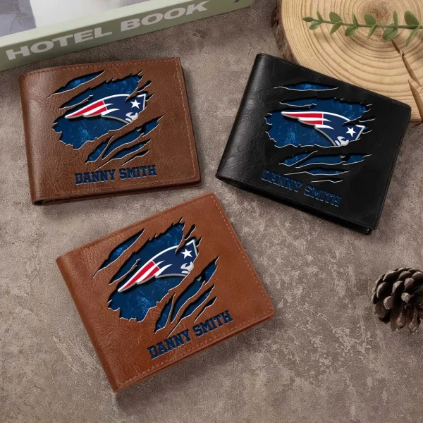 New England Patriots Men Leather Horizontal Wallet For Fans, Gifts For Football Lovers SPTLHTW054 - Image 8