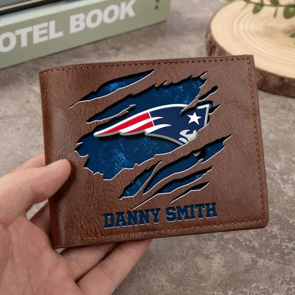 New England Patriots Men Leather Horizontal Wallet For Fans, Gifts For Football Lovers SPTLHTW054 - Image 9