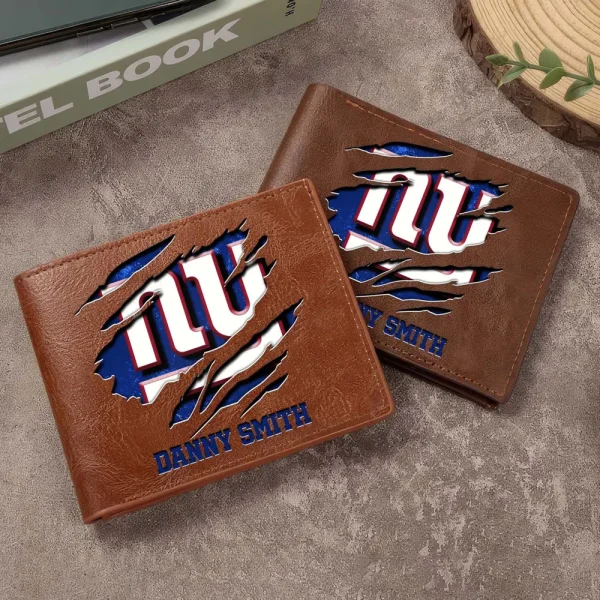 New York Giants Men Leather Horizontal Wallet For Fans, Gifts For Football Lovers SPTLHTW056 - Image 2