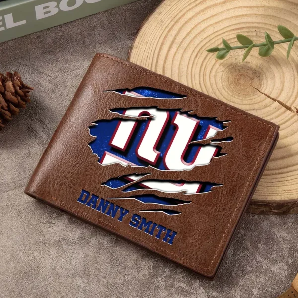 New York Giants Men Leather Horizontal Wallet For Fans, Gifts For Football Lovers SPTLHTW056 - Image 3