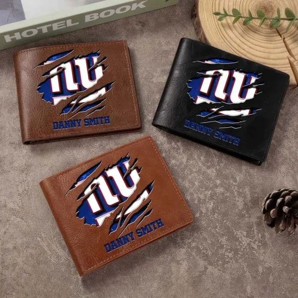 New York Giants Men Leather Horizontal Wallet For Fans, Gifts For Football Lovers SPTLHTW056 - Image 7