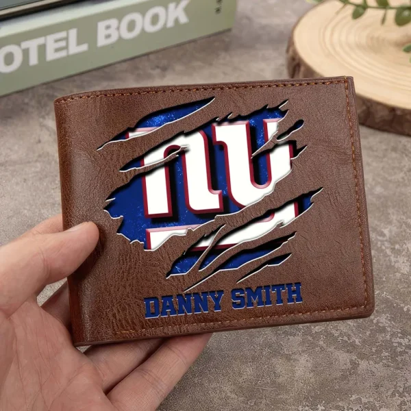 New York Giants Men Leather Horizontal Wallet For Fans, Gifts For Football Lovers SPTLHTW056 - Image 8