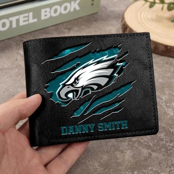 Philadelphia Eagles Men Leather Horizontal Wallet For Fans, Gifts For Football Lovers SPTLHTW058 - Image 6