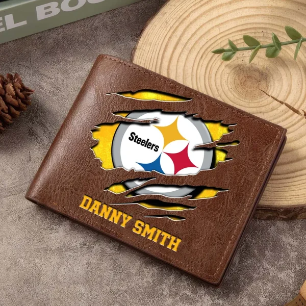 Pittsburgh Steelers Men Leather Horizontal Wallet For Fans, Gifts For Football Lovers SPTLHTW059 - Image 3