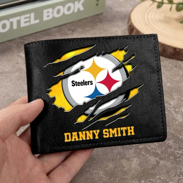 Pittsburgh Steelers Men Leather Horizontal Wallet For Fans, Gifts For Football Lovers SPTLHTW059 - Image 7
